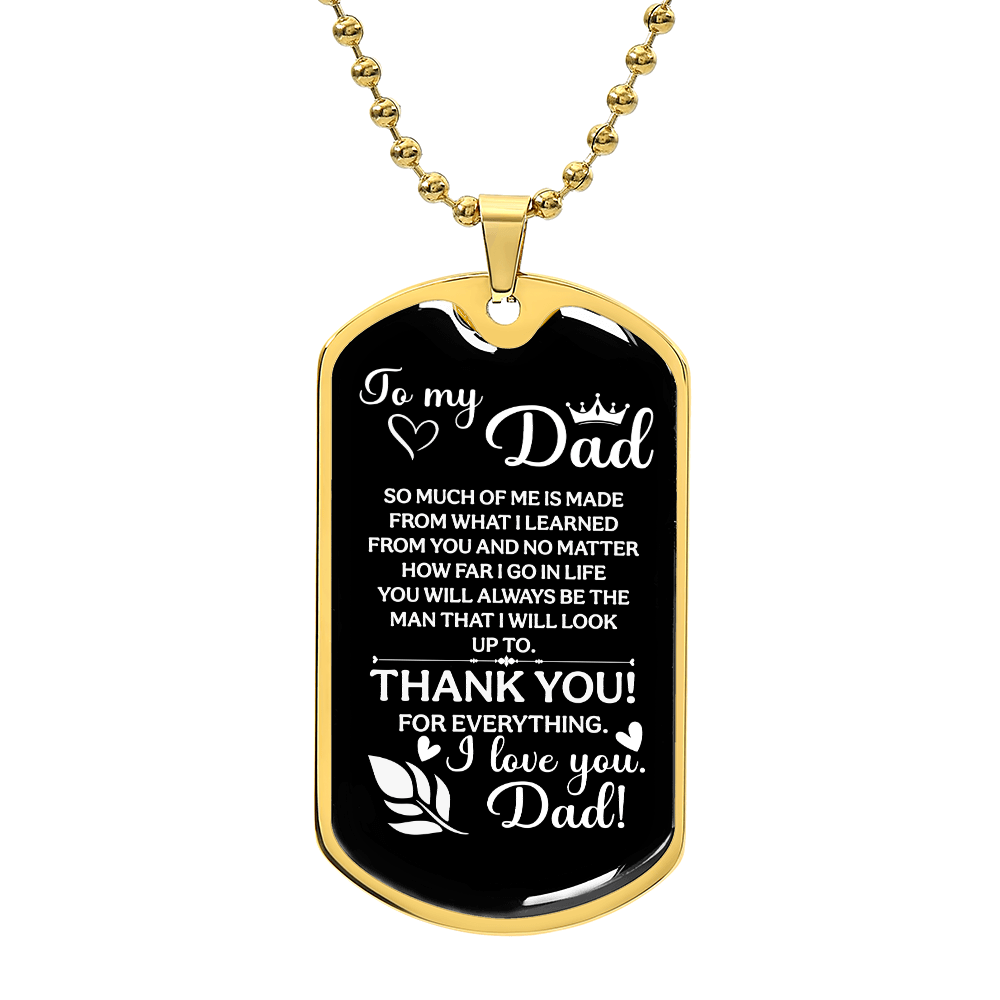 To my Dad Luxury Graphic Dog Tag Necklace - fathers day unique gifts idea - Beauty Belliss